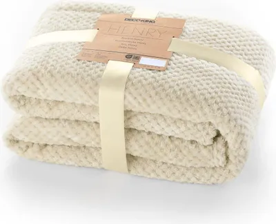 Zdjęcie produktu dla Koc HENRY tłoczony żakardowo 170x210 beżowy DecoKing