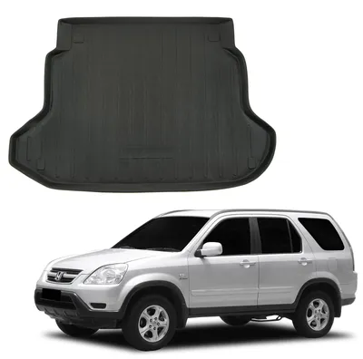 Image de Tapis De Coffre Sur Mesure Pour Honda CR-V 2002-2007, Noir, Antidérapant, Bord Haut, Toutes Saisons