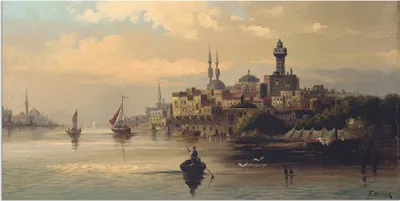 Produktbild von ARTland Wandbild Alu für Innen & Outdoor Kauffahrtsschiffe auf Bosporus, Istanbul Größe: 40x20 cm