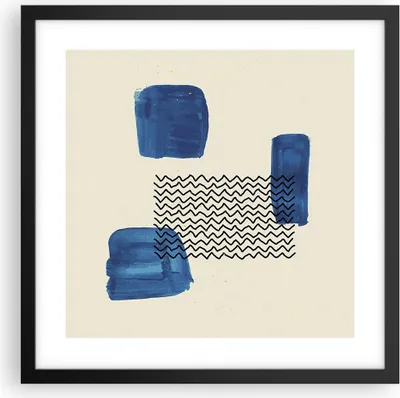 Produktbild von Gerahmtes Poster - Schwarzer Rahmen - Abstraktion Flecken Zickzack - 40x40 cm - Wand Bild - Wanddeko - Wandbilder - Kunstposter - Wandposter - Bilderrahmen - Bilder - Kunstdruck - P2BAC40x40-4515