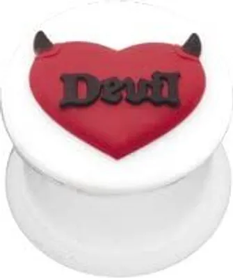Produktbild von Ohr Silicon Flesh Flared Tunnel Piercing Weiss Teufel Devil VPLFDH