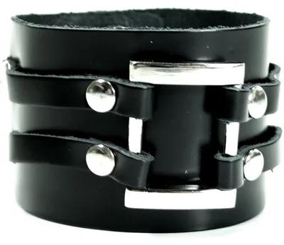 Produktbild von CJBB1908 Herren Armband Leder schwarz 21,5 cm