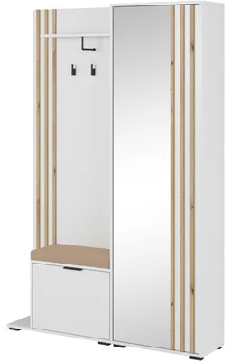 Produktbild von Garderobe mit Spiegel LAILA weiß / artisan eiche