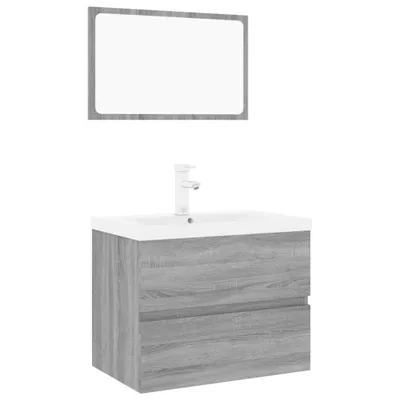 Immagine prodotto di vidaXL Set di mobili da bagno in legno grigio Sonoma