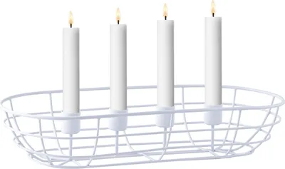 Produktbild von Moderne Deko Adventskranz Kerzenständer Weihnachtsdeko Beina Weiss