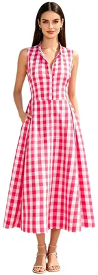 Produktbild von Kleid mit Knopfleiste – Lässiges Strandoutfit – Rot