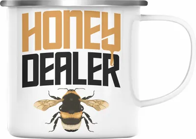 Produktbild von Trendation - Imker Geschenk Emaille Tasse Bienenzucht Emaille Emaille Tasse Geschenkideen Bienenzüchter Honig Dealer Bienen Zuebhör (Silber)