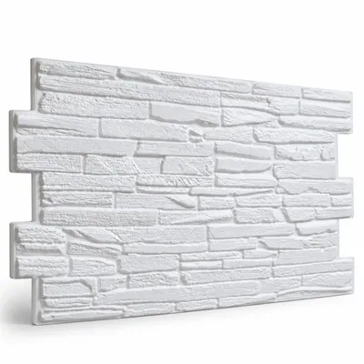Produktbild von 3D Wandpaneele PVC Steinoptik | Weisses Quarzit | 1 Platte ca. 0,5 m² | Wandverkleidung für Wohnzimmer, Küche & Bad