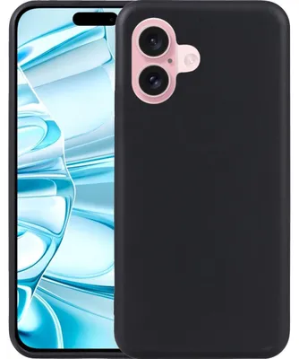 Produktbild von Mobigear Basics iPhone 16 Hülle, flexibles TPU-Rückseitenetui – Schwarz