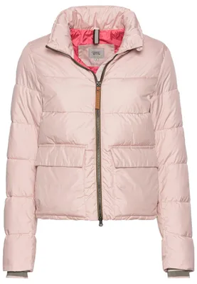 Produktbild von camel active Damen Cropped Pufferjacke aus recyceltem Polyester Rosa, womenswear