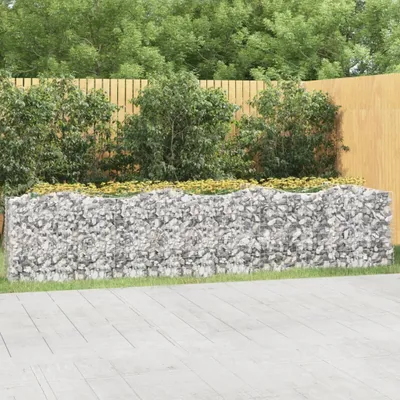 Zdjęcie produktu dla Maison Exclusive - Łukowaty kosz gabionowy, 400x50x100 cm, galwanizowane żelazo