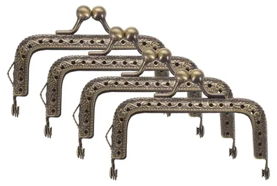 Image de Armatures métalliques pour sacs à main - Lot de 4 pièces pour la confection de sacs à main - Bronze - 7,5 cm