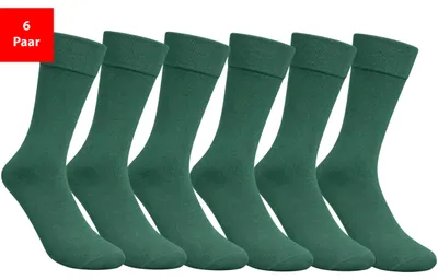 Produktbild von Diabetikersocken Damen & Herren Gesundheitssocken ohne Gummibund & Naht weich druckfrei - Grün 39-42 6 Paar