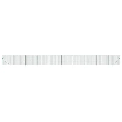 Produktbild von vidaXL Maschendrahtzaun mit Bodenhülsen Grün 1,4x25 m