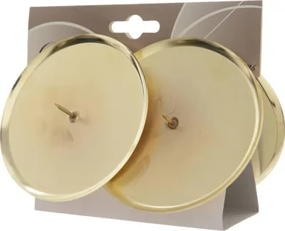 Produktbild von Adventskranzkerzenhalter Goldfarben Ø 10 cm aus Metall - 4er Set