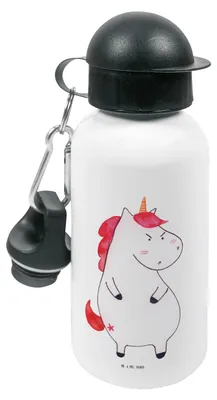 Produktbild von Mr. & Mrs. Panda Trinkflasche Einhorn Wut - Weiß - Geschenk, outdoor, Kinder, Einhörner, Unicorn, Kindergarten, Spaß, Sportflasche, Büro, Wasserflasche, Arbeit