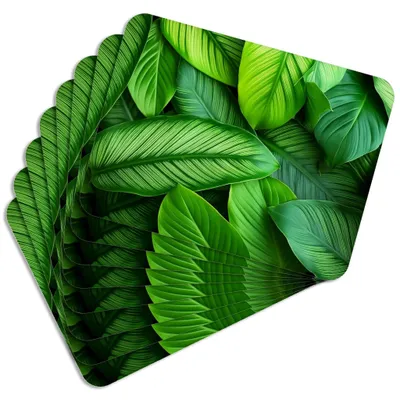 Produktbild von MG Design Set aus 8 Kork-Platzsets - Leaves 3 - 30 x 40 cm - hitzebeständig & abwischbar, mit Korkrückseite