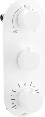 Produktbild von Mexen Kai Thermostat-Wannen-/Duschbatterie mit 3 Ausgängen, Weiß - 77603-20