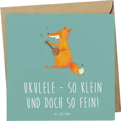 Produktbild von Mr. & Mrs. Panda Grußkarte Zauberhafte Ukulele - Meeresbrise - Geschenk, Instrument, Lieder, Musikinstrument, faltkarte, Hawaii, Glückwunschkarte, Spaß, doppelkarte