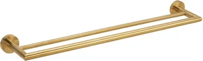 Produktbild von BABLO Doppelhandtuchhalter Messing Gold matt 120x655x55 mm für Bad & Küche >> zum Bohren oder Kleben