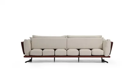 Immagine prodotto di Divano a tre posti 3 posti in tessuto beige design moderno soggiorno