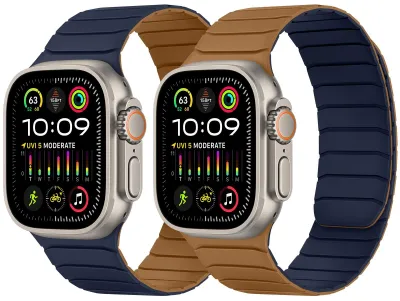 Productafbeelding van Solidchoice - Dubbelzijdige Silicone Magnetische Horlogeband voor Apple Watch