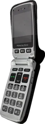 Immagine prodotto di caseroxx custodia in pelle con clip da cintura compatibile con Doro Primo 413 in vera pelle, custodia con clip da cintura e finestra di visualizzazione