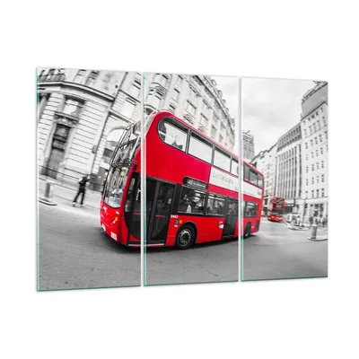 Produktbild von Bilder auf glas - Bus London Reise Tourismus - 165x110cm - Glasbilder - Wandbilder - Kunstdruck - zum Aufhängen bereit - Wanddekoration aus Glas - Glas Bilder - Wandbild auf Glas - GCE165x110-2730