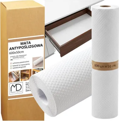 Zdjęcie produktu dla Mata antypoślizgowa do szuflad gruba ochronna 600x50 cm podkładka biała