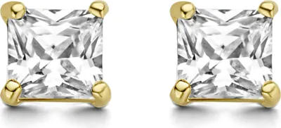 Produktbild von Neu Bling 9NBG-0208 Gold-Ohrstecker - Frauen - Zirkonia - Quadratischer Schliff - 3 mm - Solitär - 14 Karat - Gold