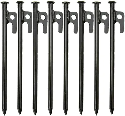Immagine prodotto di TRANKIELO® - 8 robusti pali per tende in acciaio forgiato - 20 cm - ideali per campeggio, escursioni, giardinaggio e terreni duri