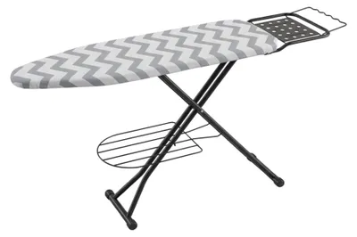 Produktbild von Höhenverstellbares Bügelbrett mit Bügeleisenablage, 110 x 33 cm