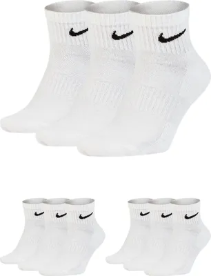 Produktbild von Nike SX7677 Socken Damen Herren Kurz Sportsocken Sparset - Größe: 46-50 - Farbe: 9 Paar weiss