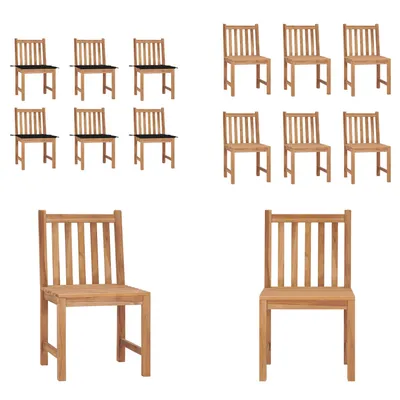 Produktbild von vidaXL Gartenstühle 6 Stk. mit Kissen Massivholz Teak - Gartenstuhl - Gartenstühle - Holz-Gartenstuhl - Holz-Gartenstühle