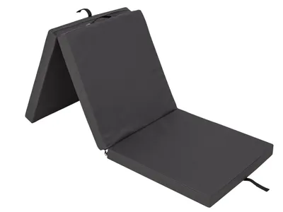 Produktbild von HobbyGarden Klappmatratze Ben – 180×65×6 cm, faltbar, Gästebett & Gymnastikmatte, Aloba Bezug, pflegeleicht & mobil GRAU