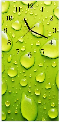 Produktbild von Wanduhr aus Glas mit Motiv Wassertropfen- 30 x 60 cm - inkl. Aufhängesystem