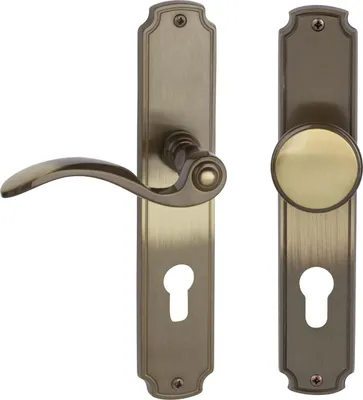 Produktbild von Südmetall Türgriff-Garnitur Langschild Rebeca PZ Messing brüniert bronze Drücker links 220 x 43 mm