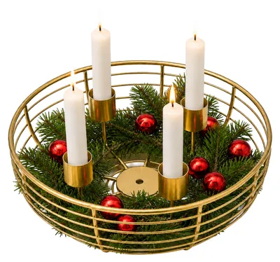Immagine prodotto di Relaxdays, ghirlanda dell'Avvento, con 4 candele, metallo, dimensioni: 6 x 20,5 cm, decorazione moderna per l'Avvento, ghirlanda rotonda, color oro, Immagine generata dall'IA