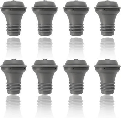 Image de Bouchons pour pompes à vin - Lot de 8 - Bouchons à vin - Système de vide - Réutilisables - Bouchons pour champagne - Bouchons pour bouteilles - Étanches