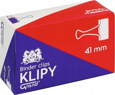 Zdjęcie produktu dla Klipsy biurowe sprężyste Grand 41 mm 12 sztuk