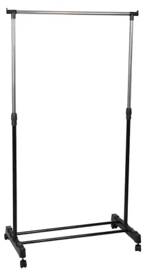 Produktbild von Urban Living Kleiderstander - einzelne Stange - Kunststoff/Metall - schwarz - 80x42x165 cm- Rollen