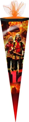 Produktbild von Schultüte / Zuckertüte / 85cm / eckig / "Feuerwehr - Firefighter"