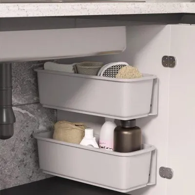 Image de Organisateur de tiroir gris pour la cuisine ou la salle de bains