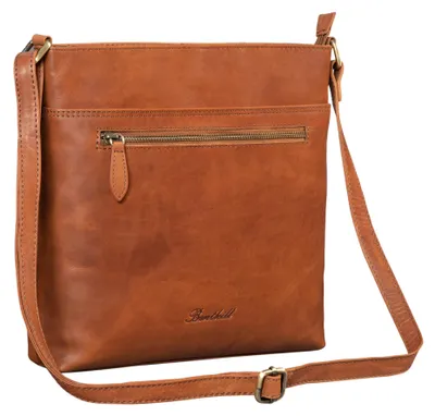 Produktbild von Benthill Damen Umhängetasche Leder - Tasche aus echtem Rindsleder - Handtasche mit Reißverschluss - Schultertasche / Ledertasche - Vintage Shopper