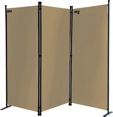 Produktbild von Paravent 3 Teilig 170 x 165 cm Beige - Garten & Balkon Sichtschutz Stellwand Innen & Außen - Raumteiler Trennwand Faltbar Blickdicht & Wetterfest