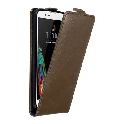 Image de Cadorabo Housse pour LG K10 2016 Housse en marron Flip Etui Housse de portable Case Cover