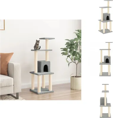 Produktbild von vidaXL Kratzbaum mit Sisal-Kratzsäulen Hellgrau 105 cm - Kratzbäume