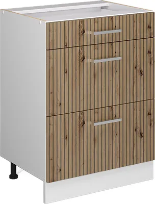 Produktbild von Küchenunterschrank Vicco R-Line Artisan-Eiche 60 cm mit Schubladen, ohne Arbeitsplatte, Model 49173