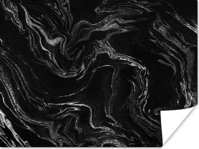 Produktbild von MuchoWow® Poster Marmor - Schwarz - Silber 120x90 cm - Wandbild