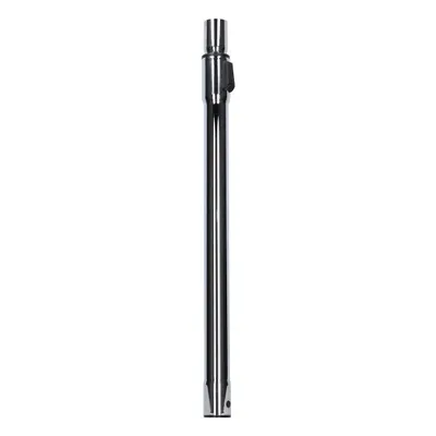 A single chrome-plated telescopic tube for a vacuum cleaner, shown against a white background.